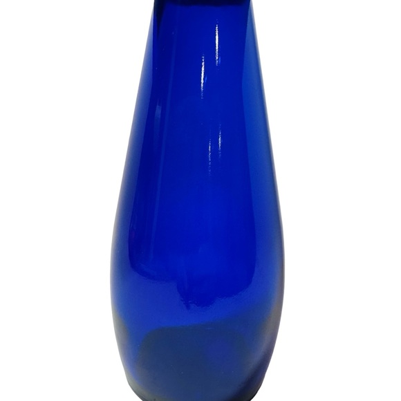 Collectible Vintage Cobalt Blue Glass Bottle - 16.5” Tall, 3” Base - Picture 9 of 10